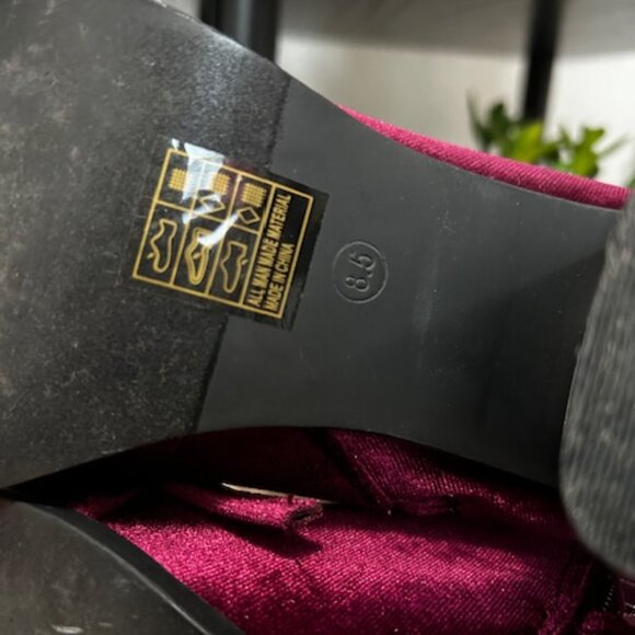 YOKI Kaylan cranberry velvety heeled boots, size 8.5 - Picture 9 of 9